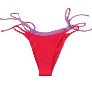 L*Space Fused Mackena Bitsy Bikini Bottom Women's Size Medium Hot Cherry Jewel